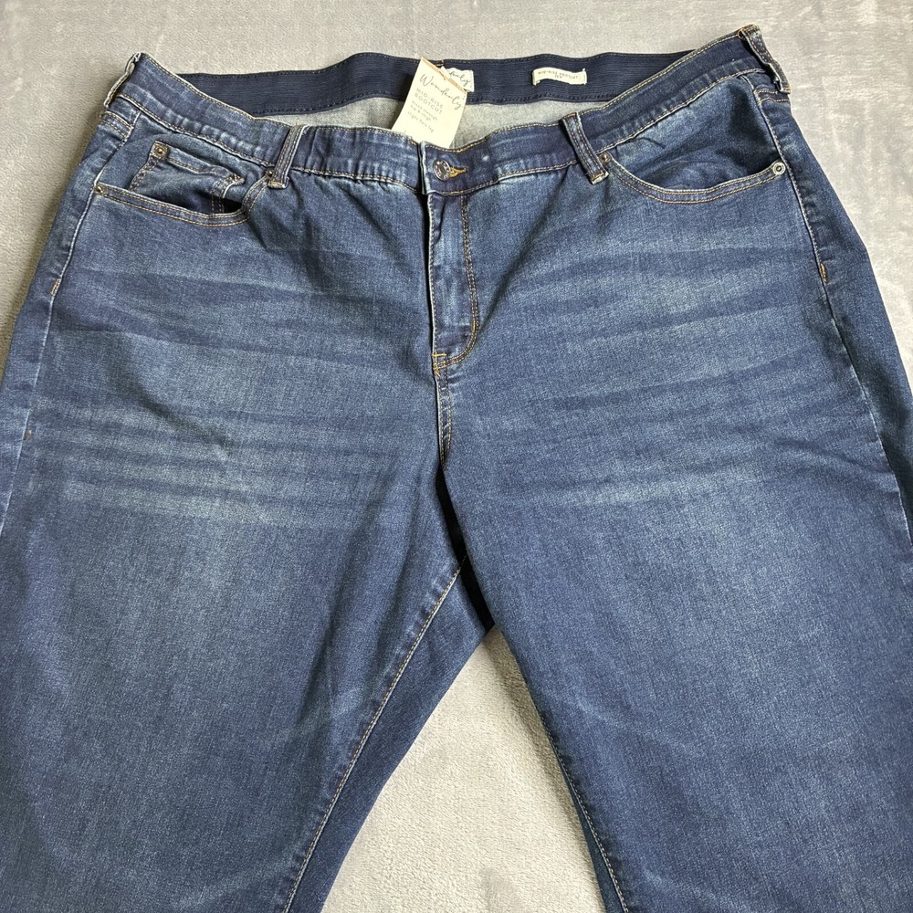 Wonderly Mid‎ Rise Jeans Bootcut Leg Size 22W Medium Wash Denim Casual Plus Size